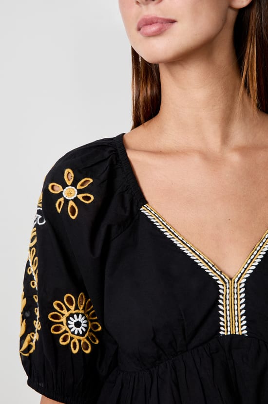 Blouse brodée dos nu;${refinementColor}