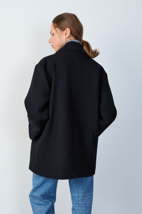 Short Coat with Wool;${refinementColor}