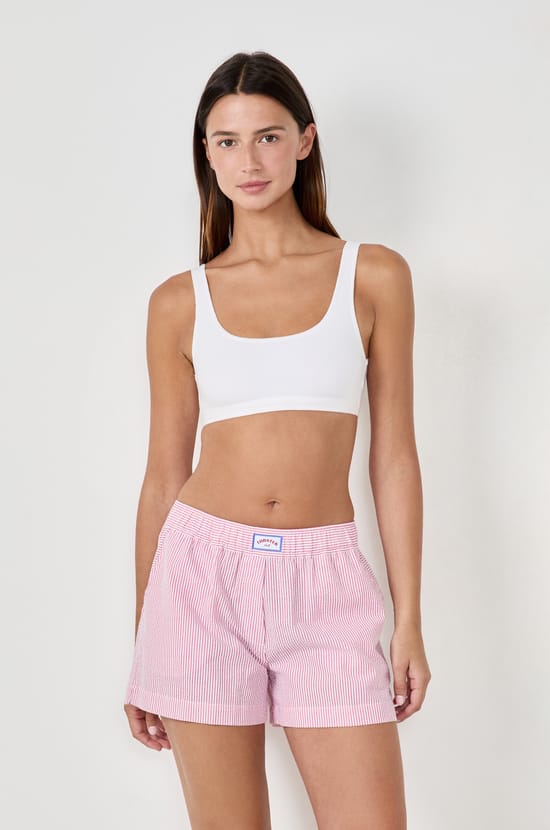 Striped pyjama shorts;${refinementColor}