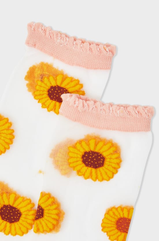 Chaussettes transparentes à motifs fleurs Coucou Suzette;${refinementColor}