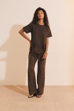 T-shirt asym&eacute;trique avec dentelle en coton;${refinementColor}