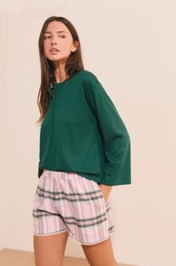 Short &agrave; carreaux avec coton;${refinementColor}