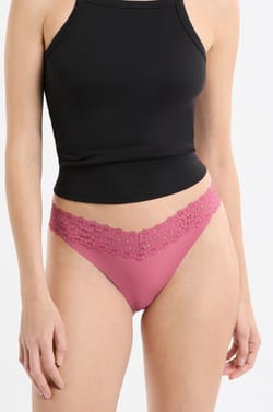 Tanga in Microfiber and Lace;${refinementColor}