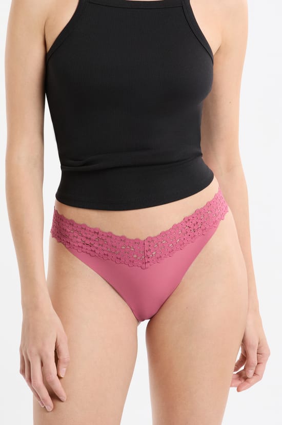 Tanga in Microfiber and Lace;${refinementColor}