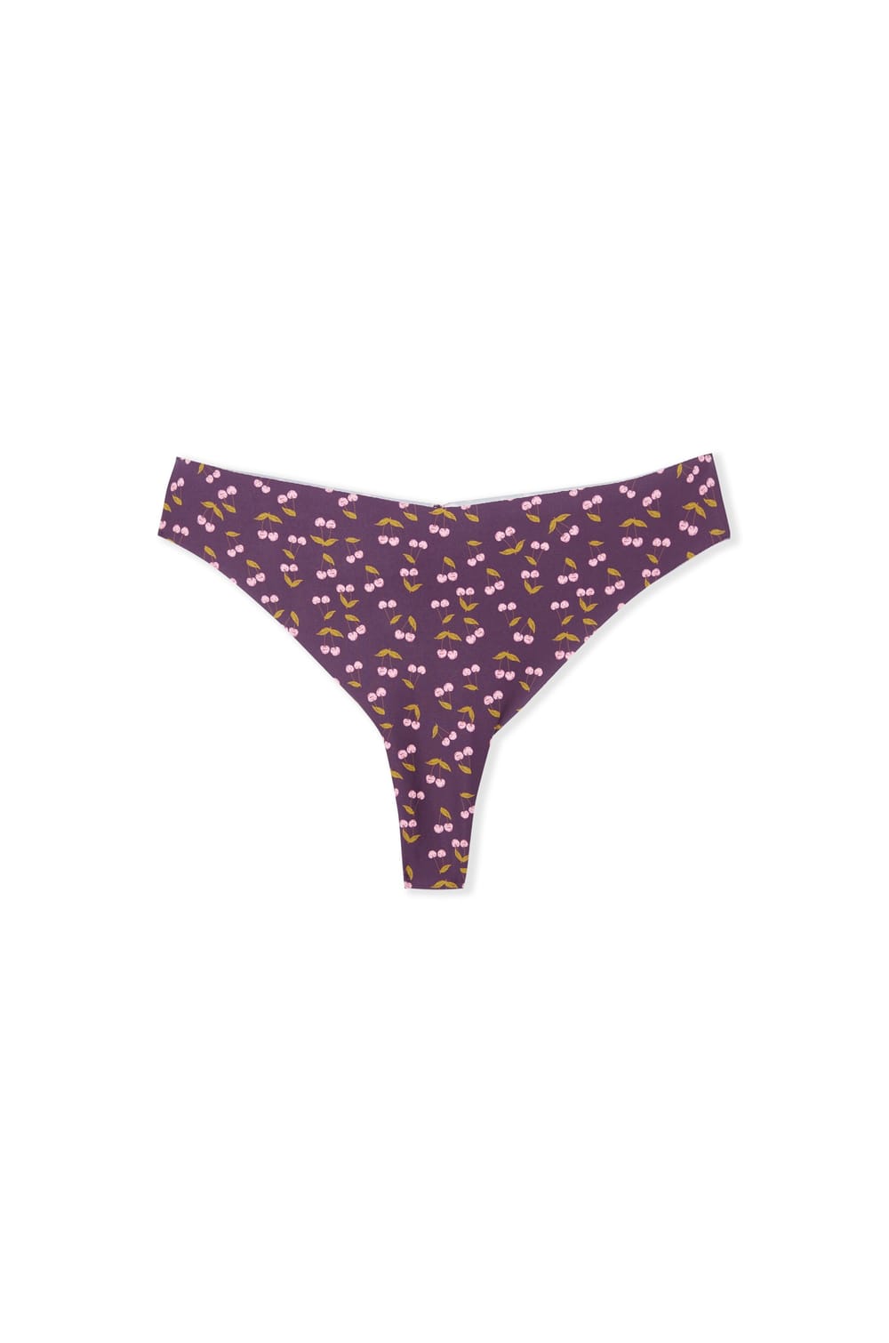 Tanga en microfibre sans couture &agrave; motifs cerises;${refinementColor}