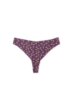 Tanga en microfibre sans couture &agrave; motifs cerises;${refinementColor}