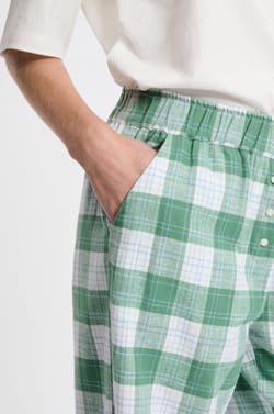 Cotton Plaid Pajama Pants;${refinementColor}