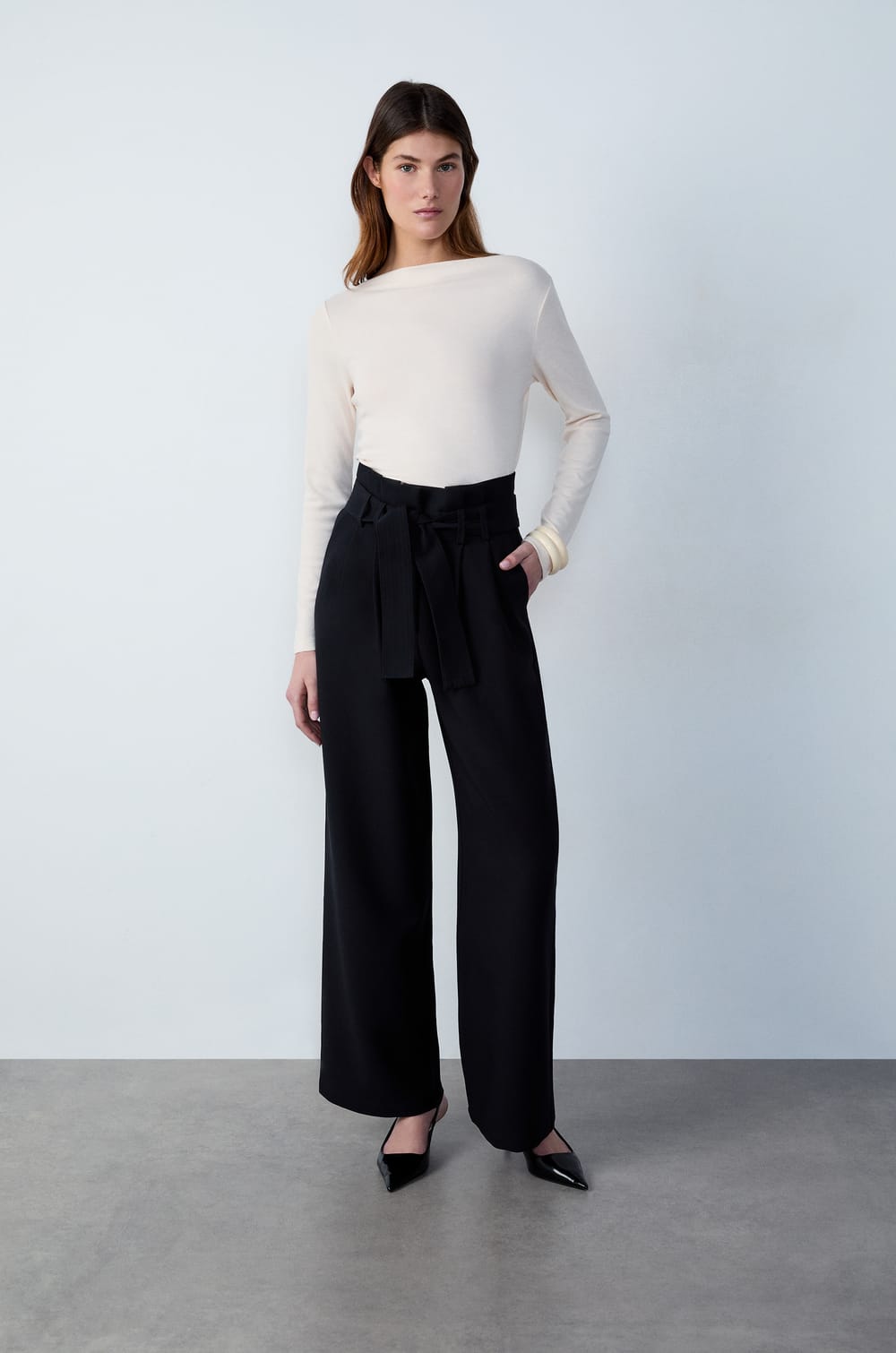 Wide Tie-Waist Trousers;${refinementColor}