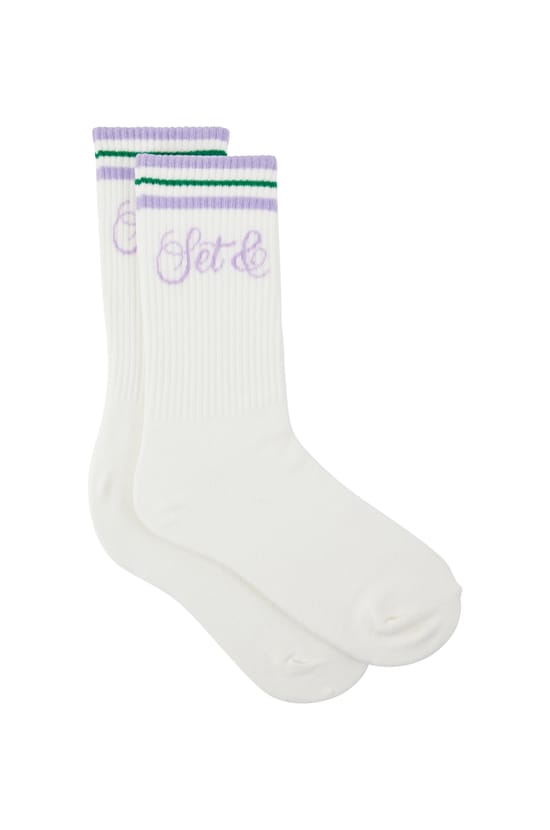 Chaussettes en coton avec &eacute;criture;${refinementColor}