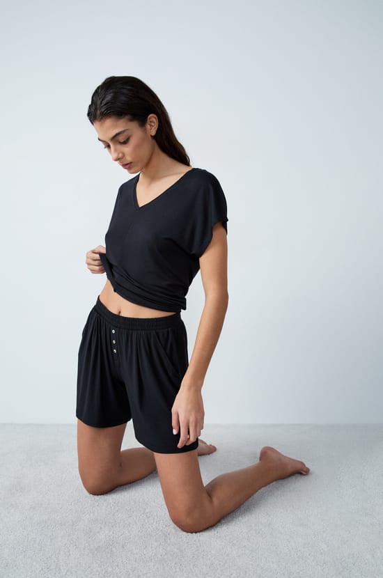 Modal Pajama Shorts;${refinementColor}