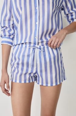 Short de pyjama en coton &agrave; rayures;${refinementColor}