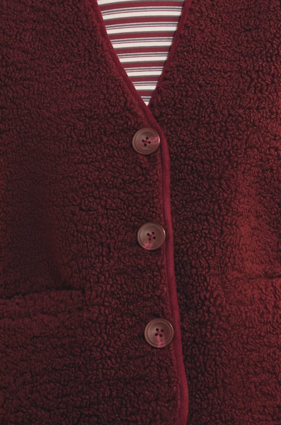 Veste sans manches effet sherpa;${refinementColor}