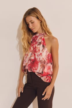 Top sans manches &agrave; motifs;${refinementColor}