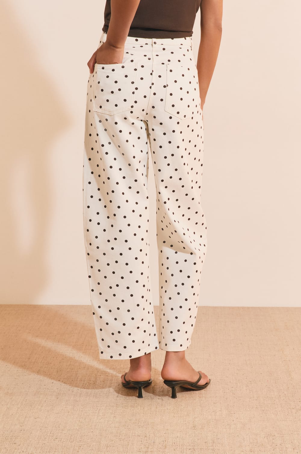 Pantalon en coton &agrave; pois;${refinementColor}