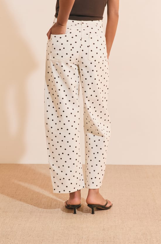 Pantalon en coton &agrave; pois;${refinementColor}