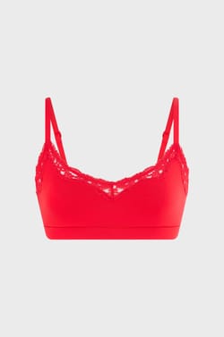 Bralette aus Mikrofaser mit Spitzendetails;${refinementColor}