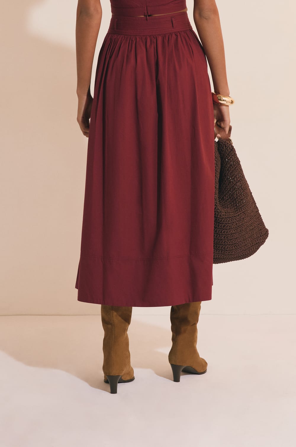 Jupe longue en coton;${refinementColor}