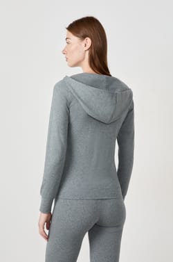 Zip-up Hooded Cotton Sweatshirt;${refinementColor}