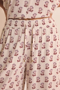 Pantalon de pyjama &eacute;lastiqu&eacute; &agrave; motifs;${refinementColor}