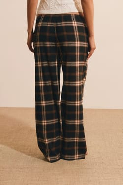 Pantalon de pyjama &agrave; carreaux en coton;${refinementColor}