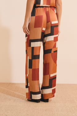 Pantalon &agrave; imprim&eacute; g&eacute;om&eacute;trique;${refinementColor}