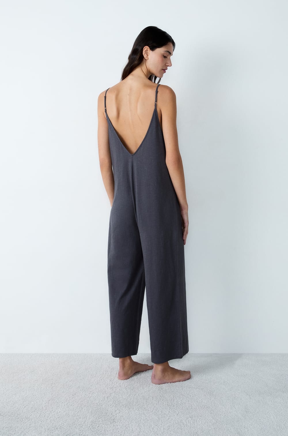 Combinaison de pyjama large en coton à nœuds;${refinementColor}