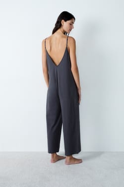 Combinaison de pyjama large en coton à nœuds;${refinementColor}