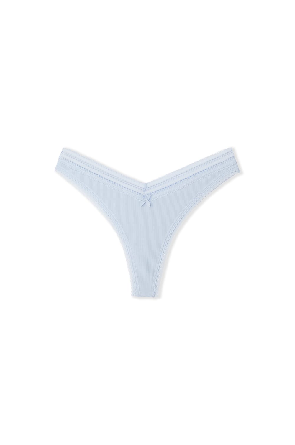 V-shape Tanga in Microfiber and Lace;${refinementColor}