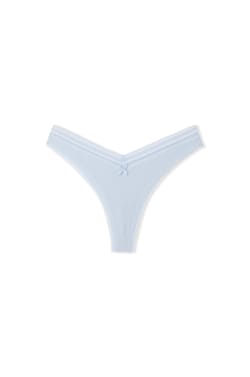 V-shape Tanga in Microfiber and Lace;${refinementColor}