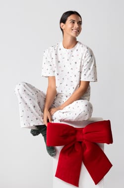 2-Piece Patterned Cotton Pajama Gift Set;${refinementColor}