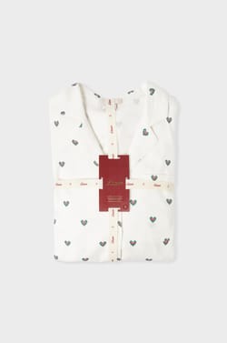 Ensemble de pyjama 2 pièces à motifs coeurs en coton;${refinementColor}