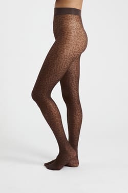 Transparent Patterned Tights - 30D;${refinementColor}