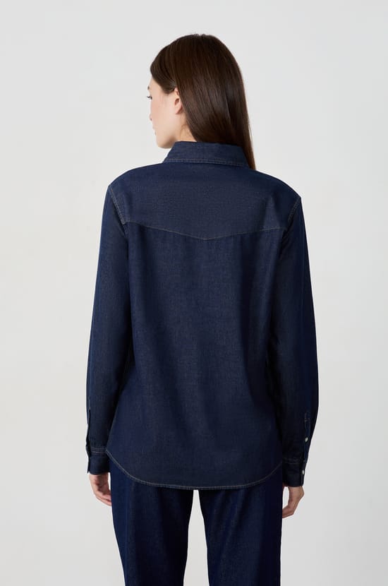 Chemise effet denim;${refinementColor}