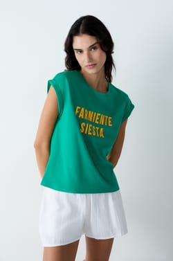 T-shirt manches courtes en coton "Farniente Siesta;${refinementColor}