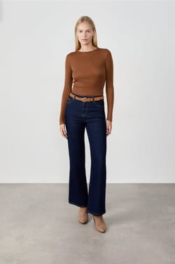T-shirt thermique col rond avec laine;${refinementColor}