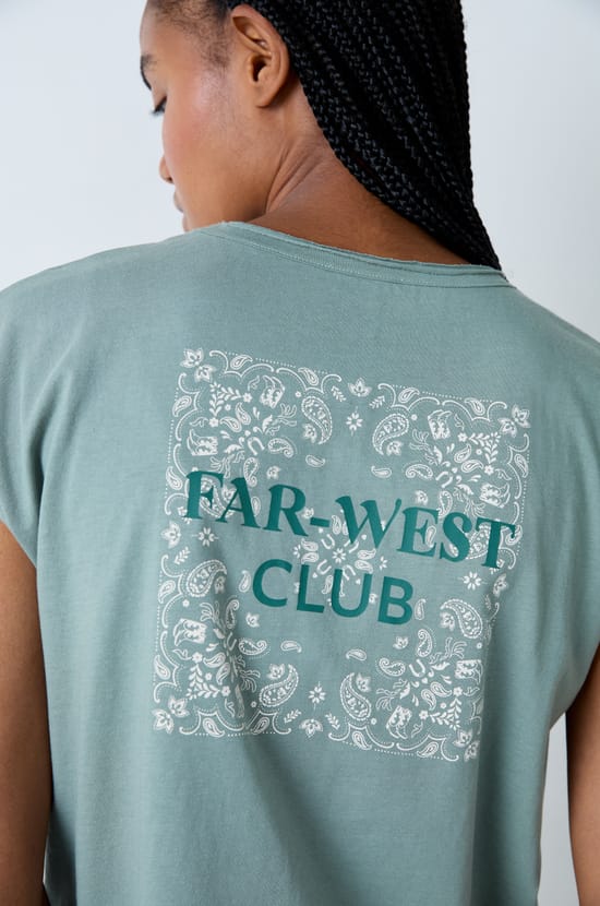 T-shirt z krótkim rękawem z bawełny Far-West Club;${refinementColor}