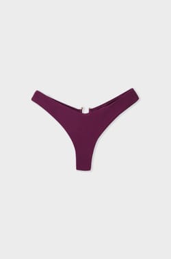 Brazilian Bikini Bottom with Satin Finish and Jewel Detail;${refinementColor}