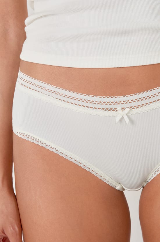 Microfiber Boyshorts With Lace Details;${refinementColor}