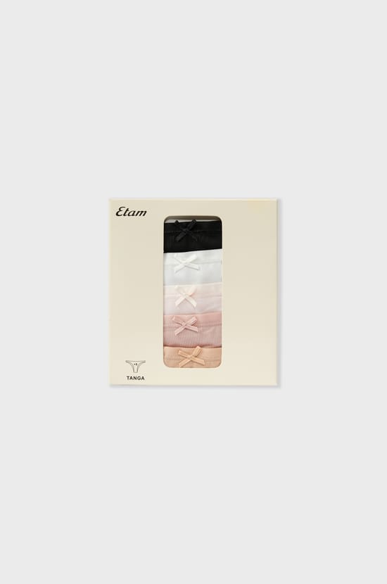 Pack of 5 microfibre tangas;${refinementColor}