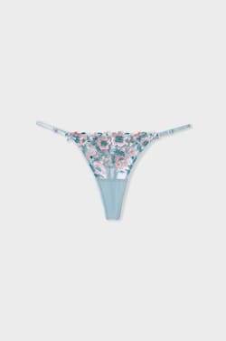 Tanga de hilo con encaje;${refinementColor}