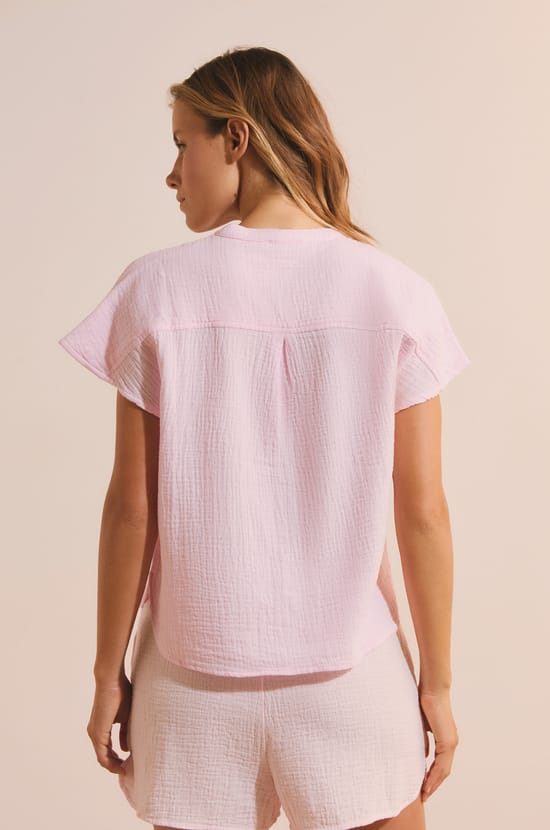 Chemise de pyjama en gaze de coton;${refinementColor}