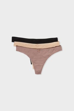 Lot de 3 strings en coton;${refinementColor}