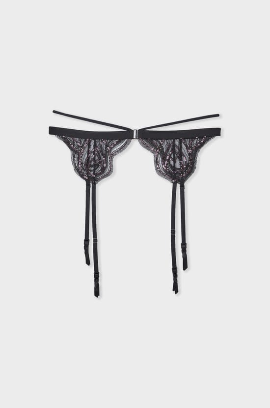 Porte jarretelle en broderie perlée;${refinementColor}