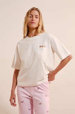T-shirt en coton &agrave; motifs chiens;${refinementColor}