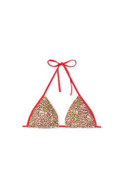 Haut de maillot de bain triangle multi positions &agrave; imprim&eacute; l&eacute;opard & &agrave; fleurs;${refinementColor}