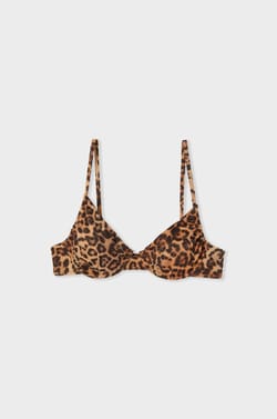 Top de bikini ajustable con brillo y estampado de leopardo;${refinementColor}