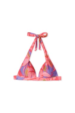 Haut de maillot de bain triangle fleuri;${refinementColor}