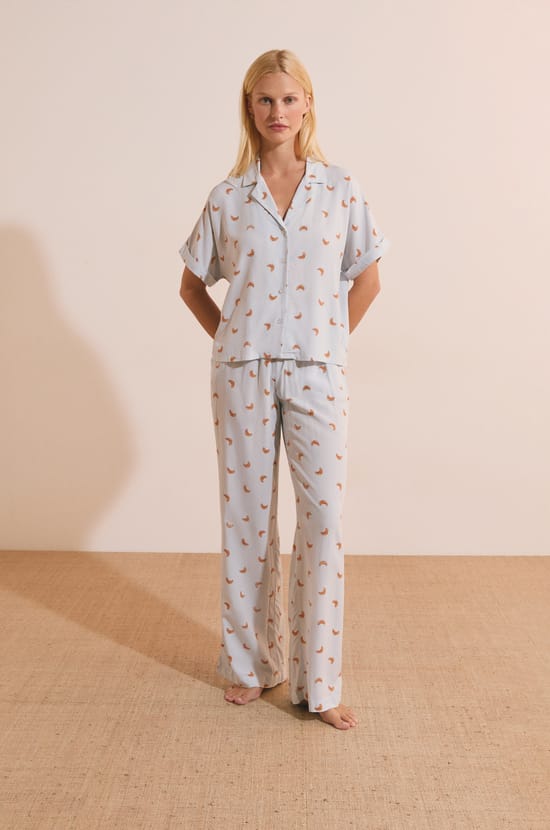 Chemise de pyjama &agrave; motifs croissants;${refinementColor}
