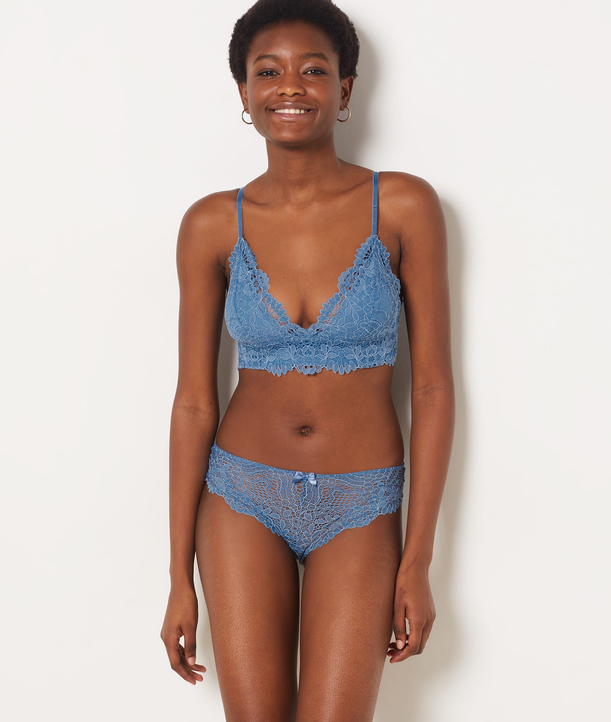 Short En Jean Blanc Femme Etam Taille 38 Avec Dentelle Florale - Occasion Très Bon état