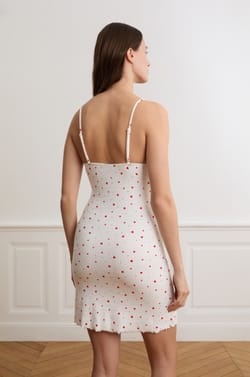 Nuisette en pointelle avec motifs c&oelig;urs en coton;${refinementColor}